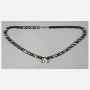 Hämatitkette mit Citrin