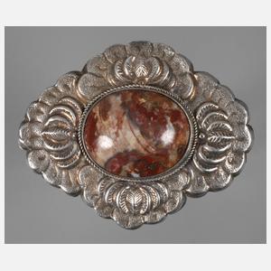 Brosche mit Trümmerachat