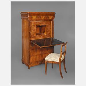 Sekretär und Stuhl Biedermeier