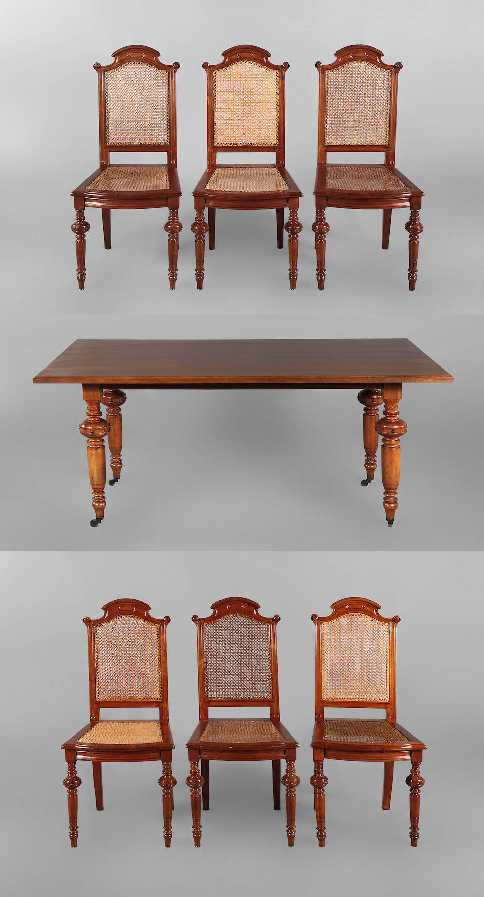 Esstisch und sechs Stühle