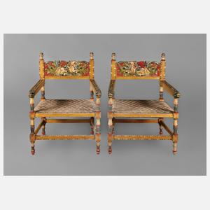 Zwei seltene Armlehnstühle