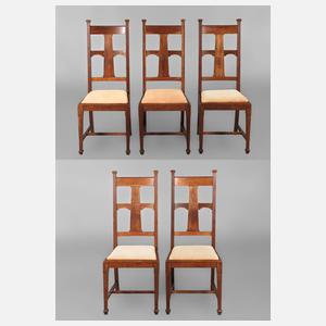 Fünf Hochlehnstühle