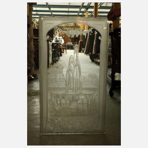 Große Ätzglasscheibe