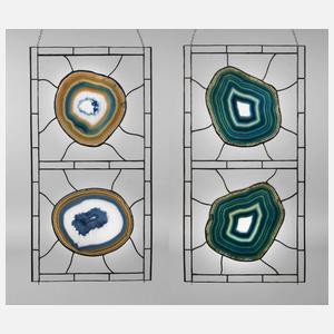 Paar Bleiglasfenster