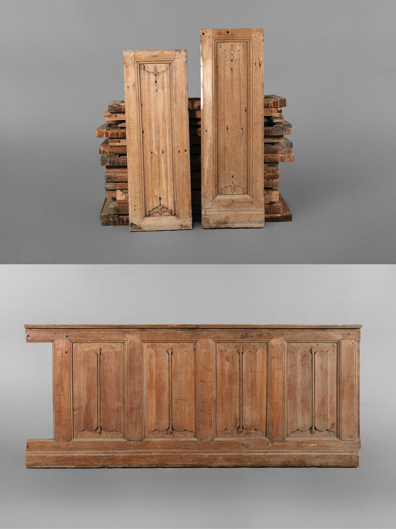 Neogotische Wandvertäfelung