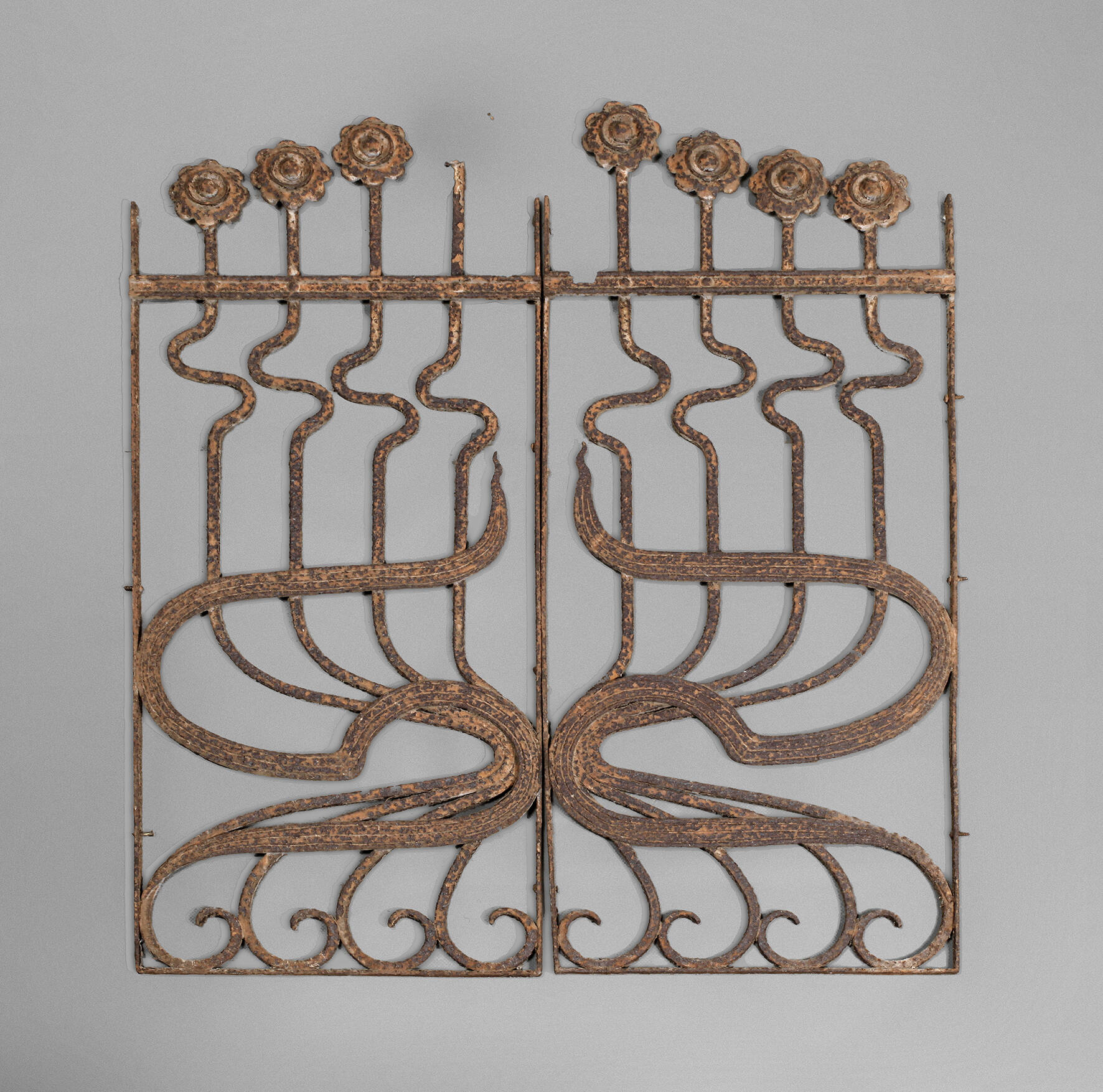 Paar Gitter Schmiedeeisen Jugendstil