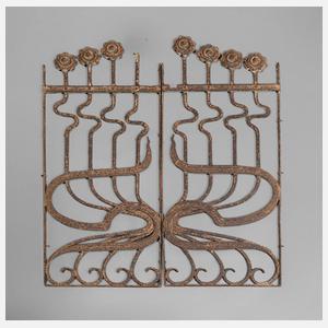 Paar Gitter Schmiedeeisen Jugendstil