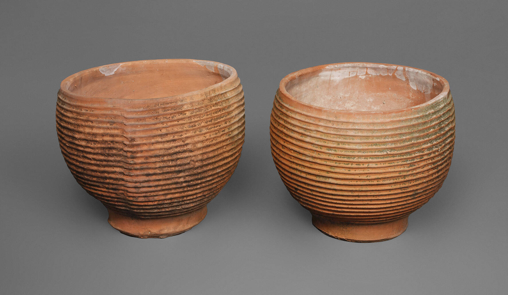 Zwei Pflanztöpfe Terrakotta