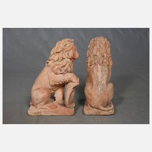 Paar Gartenplastiken Löwe