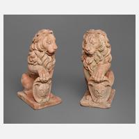 Paar Gartenplastiken Löwe111