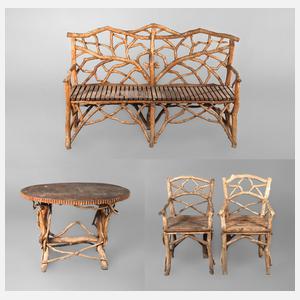 Gartensitzgruppe aus Astwerk