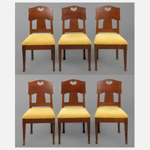 Sechs Stühle Jugendstil