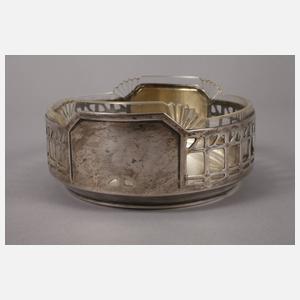 Silberschale mit Glaseinsatz