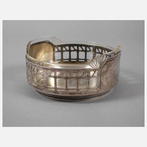 Silberschale mit Glaseinsatz