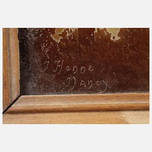 Ätzglasbild mit Flusslandschaft