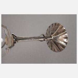 Sechs Likörgläser mit Silberfuß