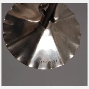 Sechs Likörgläser mit Silberfuß