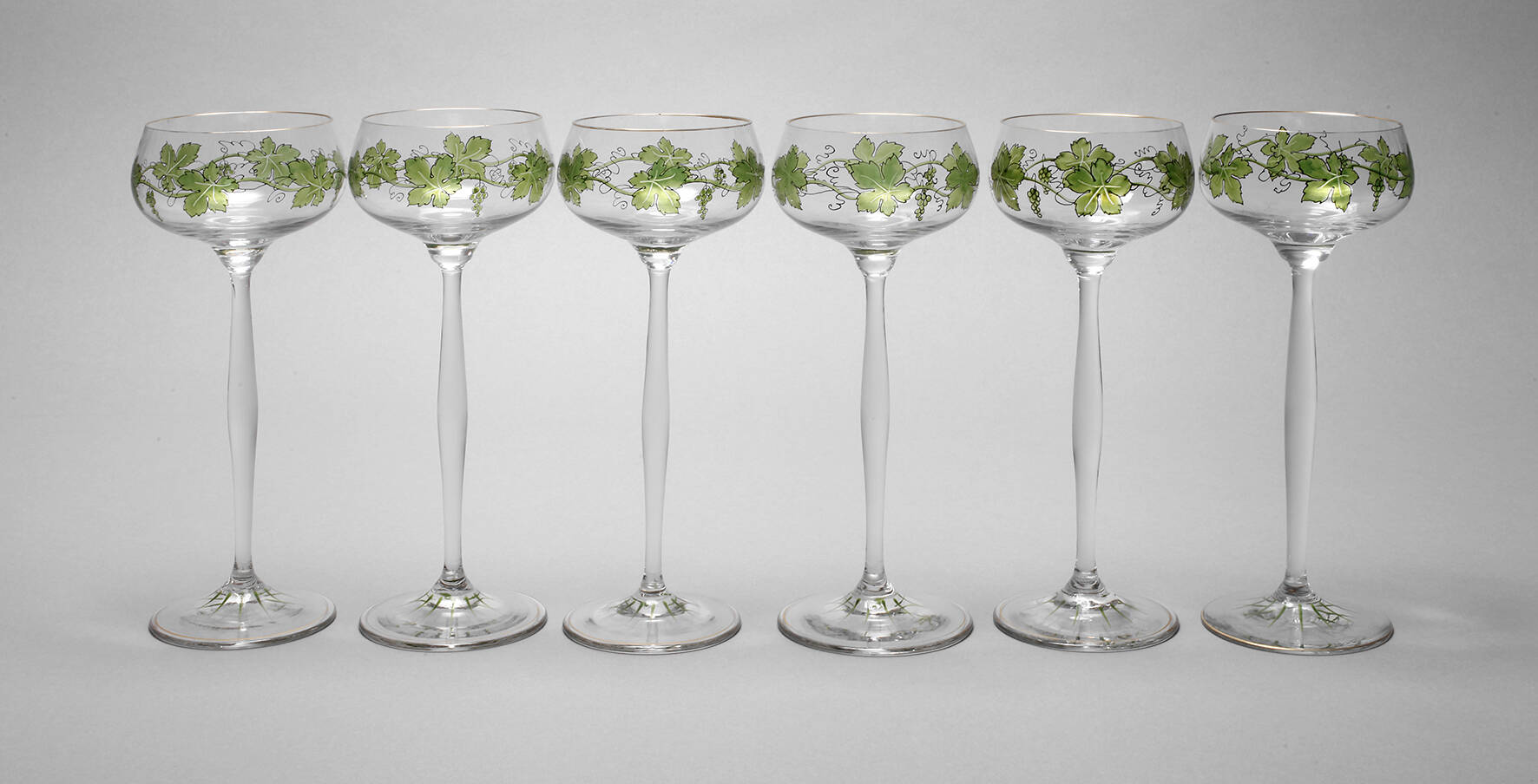 Sechs Stängelgläser Theresienthal