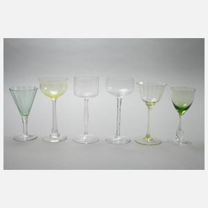 Sammlung Trinkgläser Jugendstil