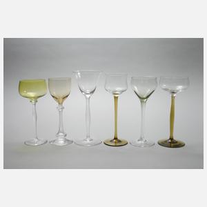 Sammlung Trinkgläser Jugendstil