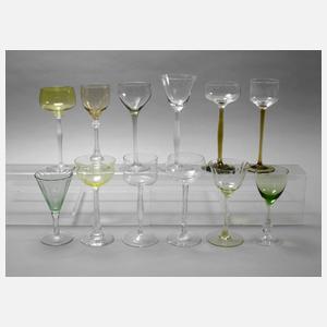 Sammlung Trinkgläser Jugendstil