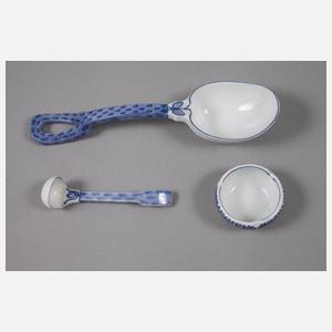 Meissen umfangreiches Speiseservice "Blaues Muster Riemerschmid"