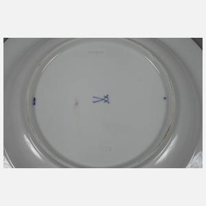 Meissen zwei Suppenteller "Blaue Rispe"