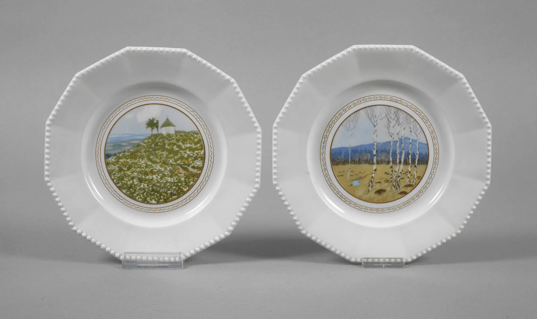 Nymphenburg Paar Dekorationsteller "Perl"