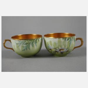 Rosenthal fünf Mokkatassen mit Seerosenmotiv