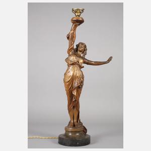 Goldscheider Wien figürliche Salonlampe