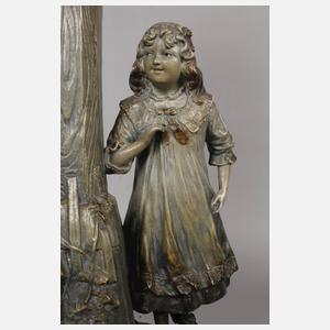 Figürliche Salonuhr mit Thermometer