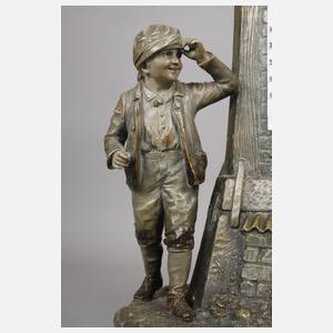 Figürliche Salonuhr mit Thermometer