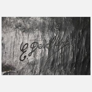 Figürliche Salonuhr mit Thermometer