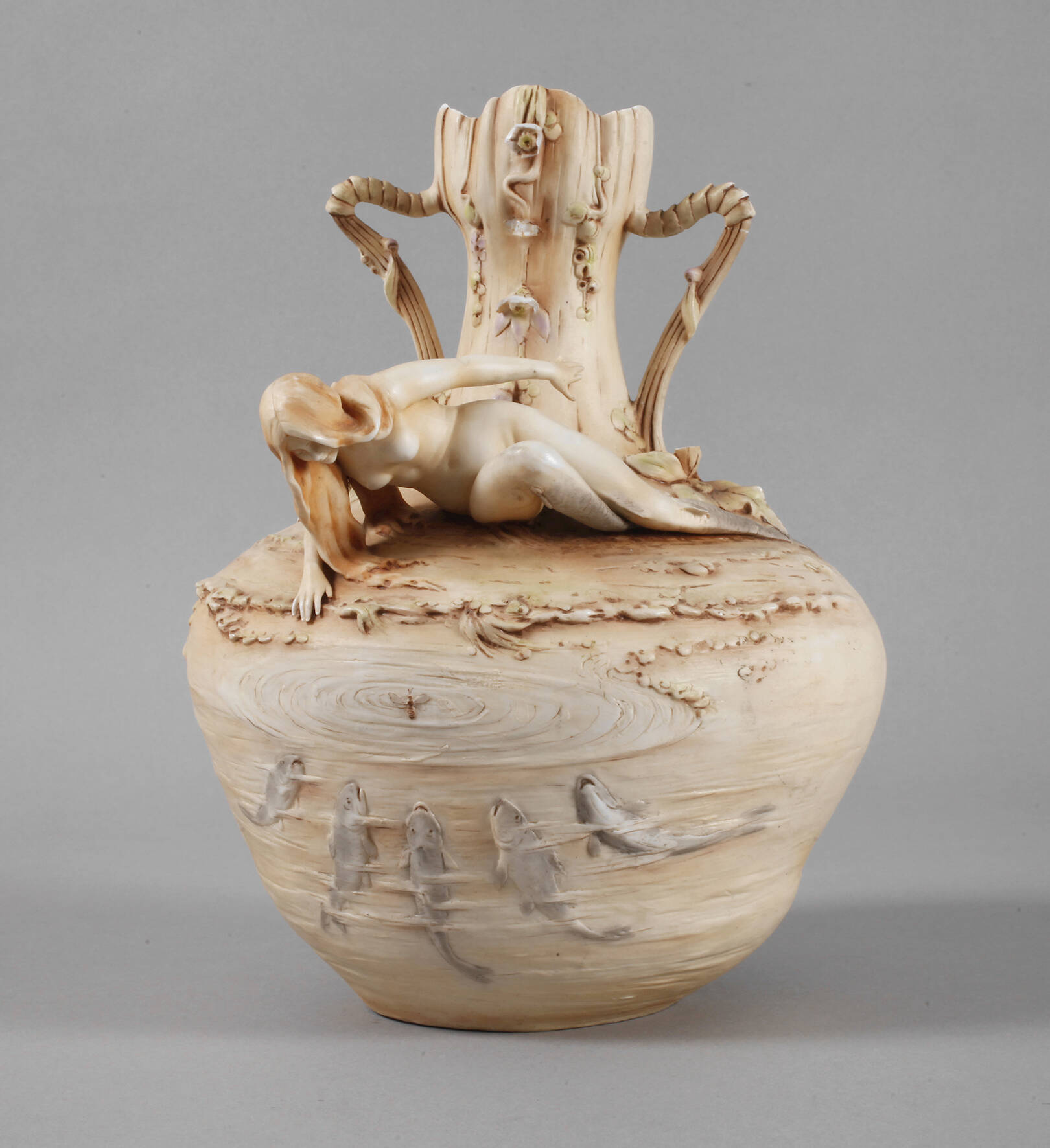 Böhmen Reliefvase mit Nixe