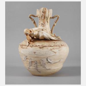 Böhmen Reliefvase mit Nixe