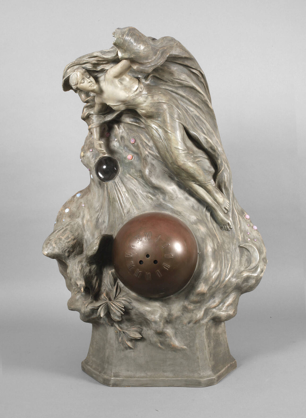 Goldscheider Wien, Monumentale Figurenuhr "Die Schöpfung"