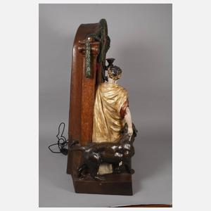 Goldscheider Wien, monumentale Figurenuhr