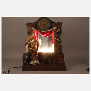 Goldscheider Wien, monumentale Figurenuhr