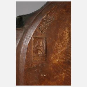 Goldscheider Wien, monumentale Figurenuhr