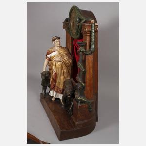 Goldscheider Wien, monumentale Figurenuhr