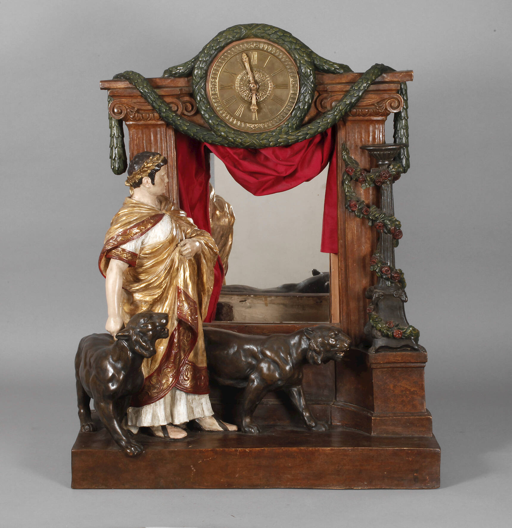 Goldscheider Wien, monumentale Figurenuhr