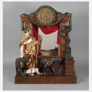 Goldscheider Wien, monumentale Figurenuhr