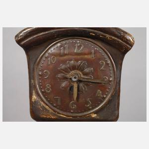 Goldscheider Wien, figürliche Salonuhr "Neugierde"