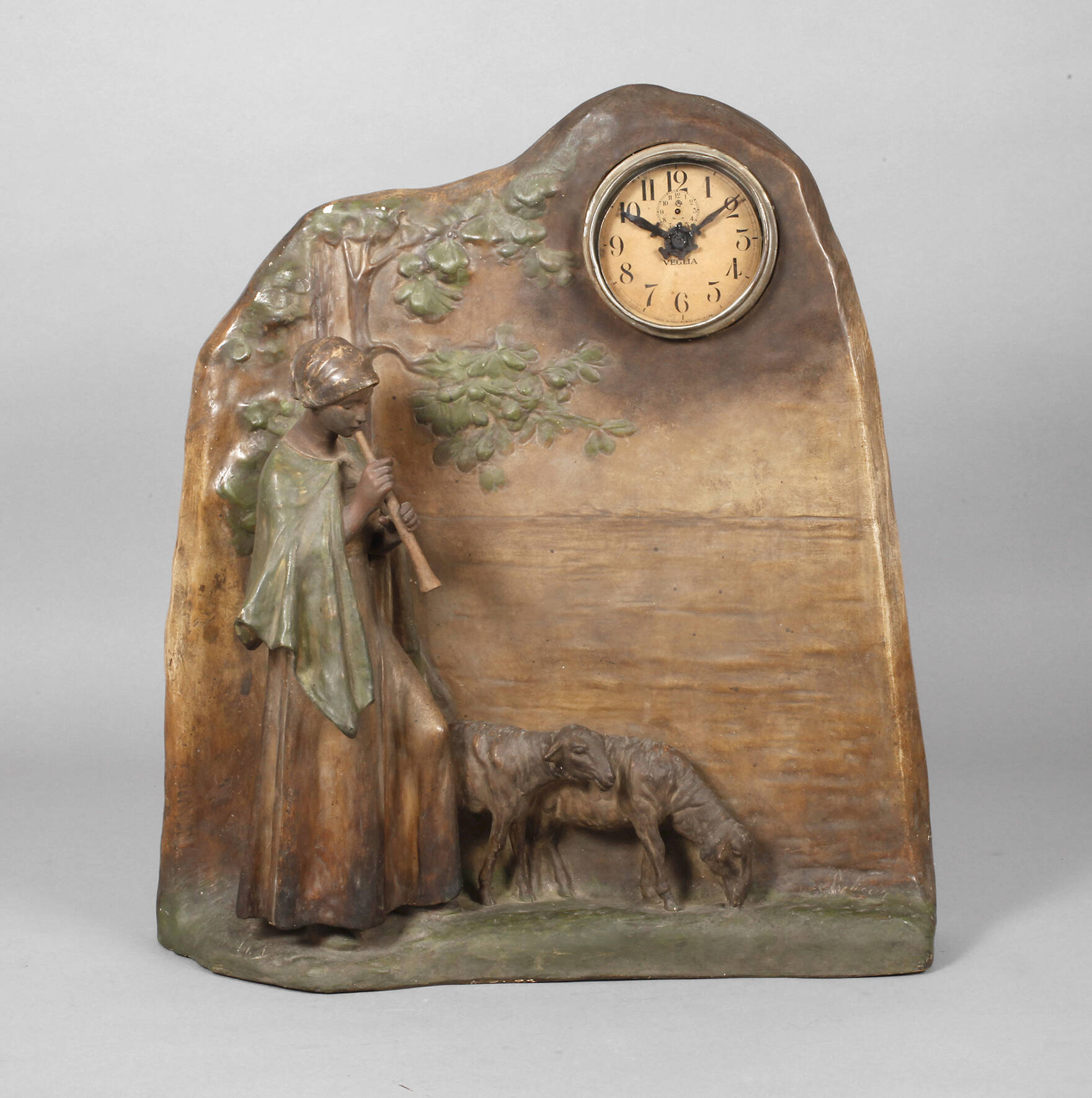 Goldscheider Wien, große Tischuhr