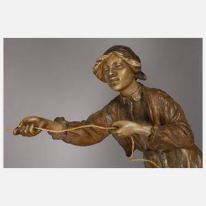 Goldscheider Wien, figürliche Salonuhr