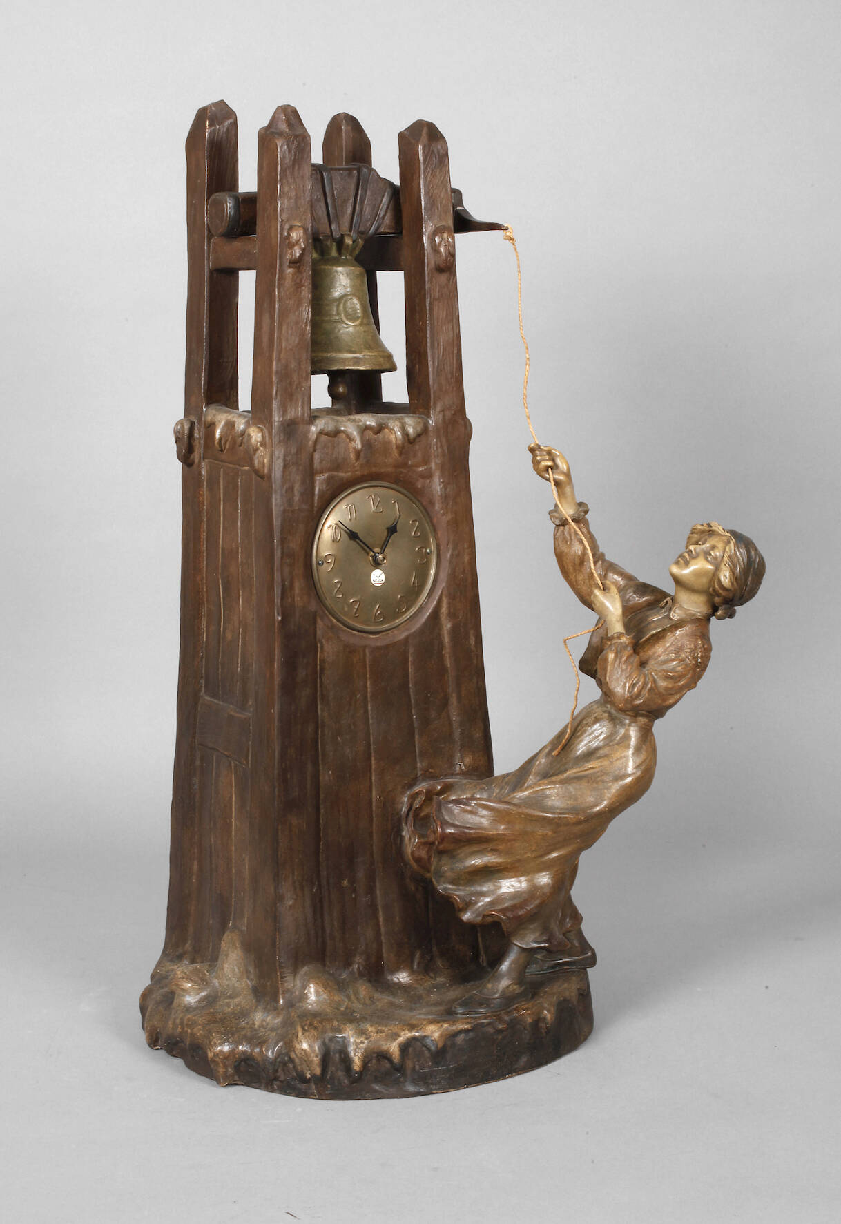 Goldscheider Wien, figürliche Salonuhr