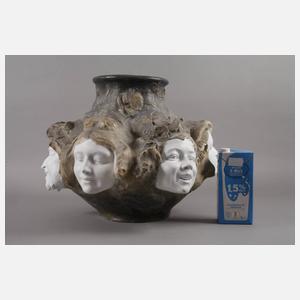 Goldscheider große Reliefvase "Masques"