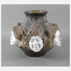 Goldscheider große Reliefvase "Masques"