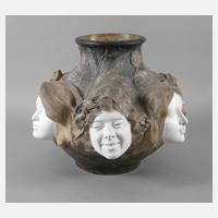 Goldscheider große Reliefvase "Masques"111