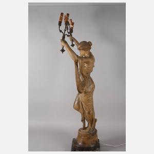 Goldscheider Wien figürliche Salonlampe